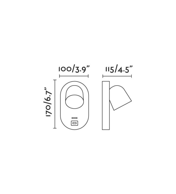 Настенный светильник CORB USB C черный
