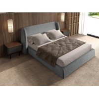 Кровать 7145 из темно-серой ткани