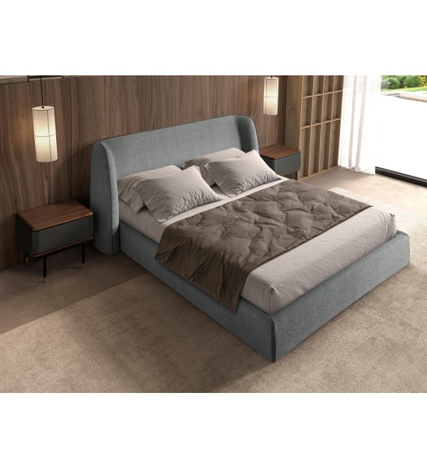 Кровать 7145 из темно-серой ткани