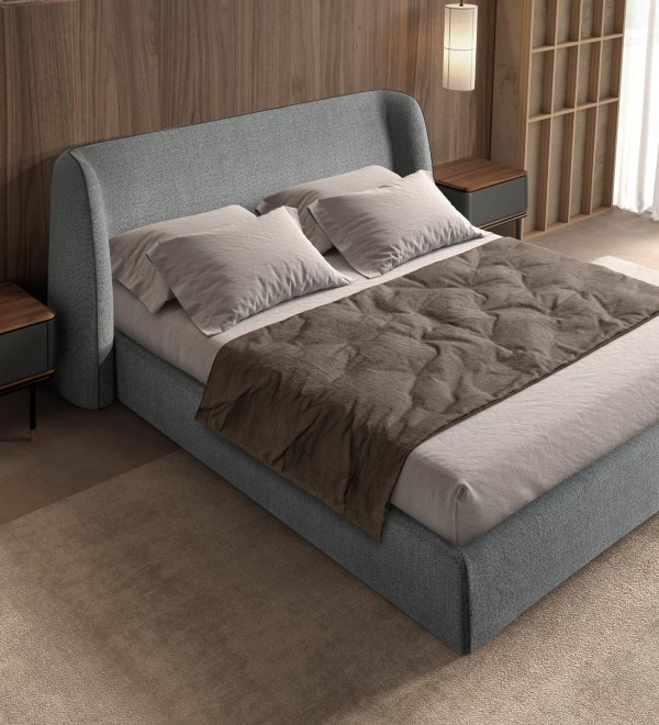 Кровать 7145 из темно-серой ткани