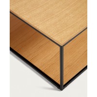 Yoana Журнальный столик из дубового шпона и черного металла 80 x 80 см