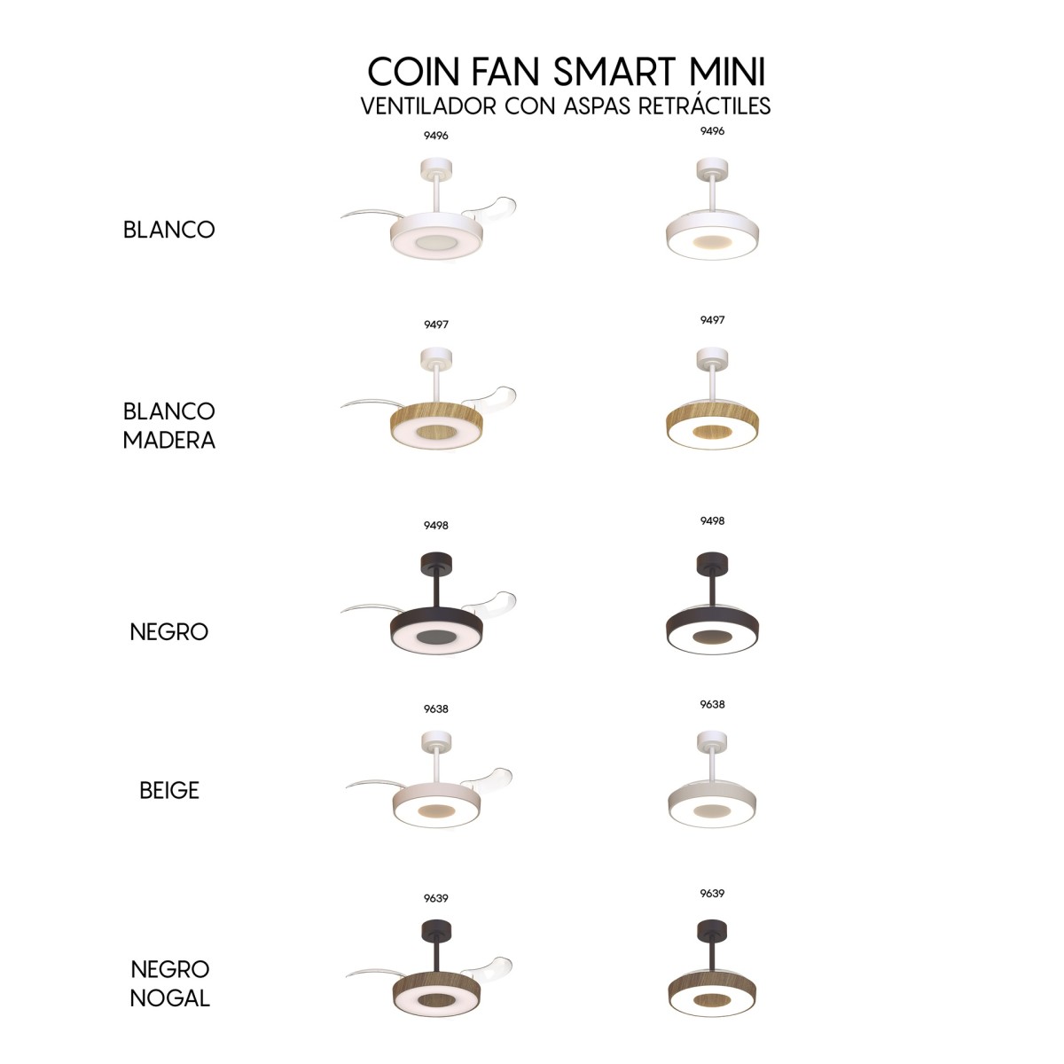 9498 Люстра потолочная-вентилятор COIN FAN MINI SMART