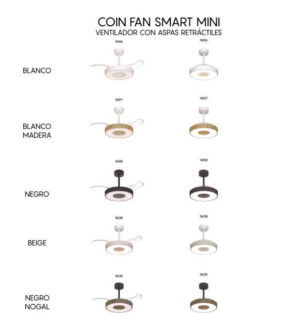 9498 Люстра потолочная-вентилятор COIN FAN MINI SMART
