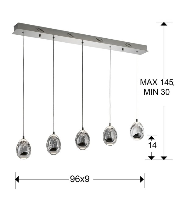 Подвесной светильник Rocio LED 5L хром