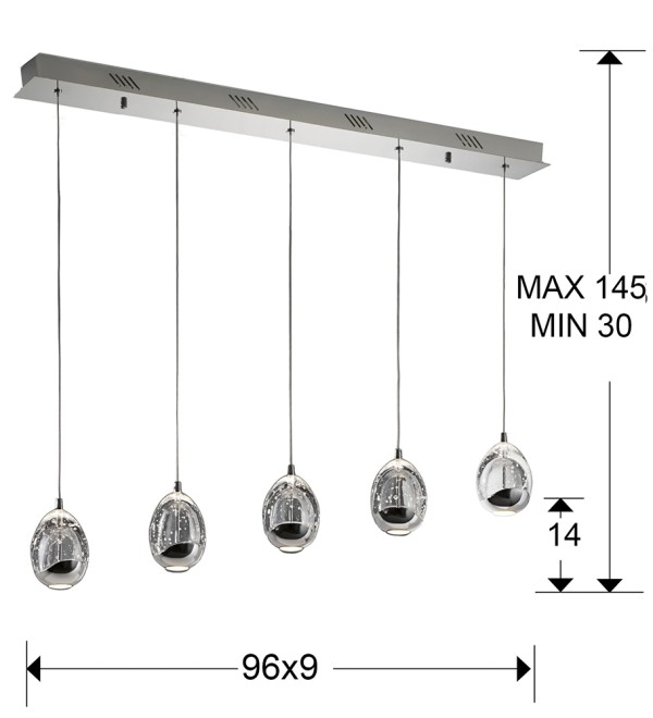 Подвесной светильник Rocio LED 5L хром