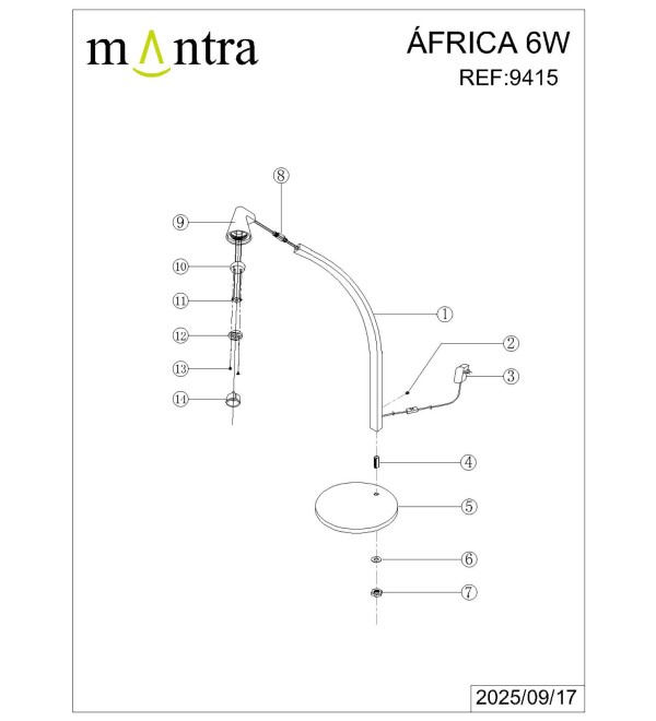 9415 Настольная лампа MANTRA AFRICA