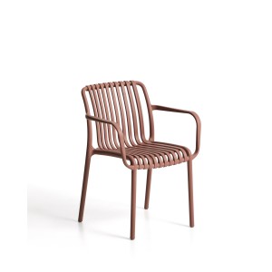 Уличный стул Isabellini из пластика терракотового цвета
