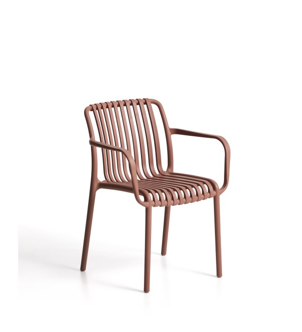Уличный стул Isabellini из пластика терракотового цвета