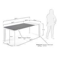 Стол Atta 160 (220) x90 белый керамический