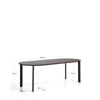 Уличный стол Erice из алюминия и закаленного стекла коричневого цвета, 230 x 100 см