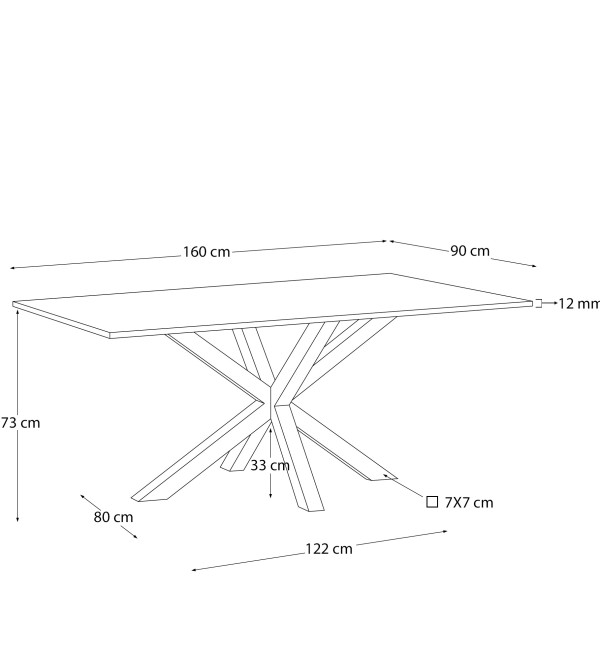 Стол Arya 160x90 стекло черный
