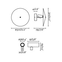 Настенный светильник CLAP черный LED 6W 3000K 38° C/PLAT S