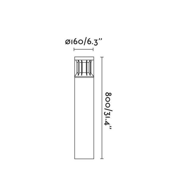 Screen 800 Светильник-маяк темно-серого цвета 2700K 360°