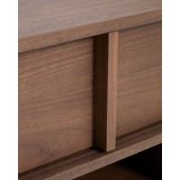 Прикроватная тумба Onix с 1 ящиком из шпона ореха темного цвета, 45 x 47 см