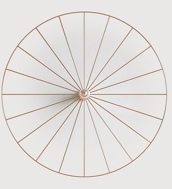 Бра Wheel 90 см золотой + цоколь 25 см золотой