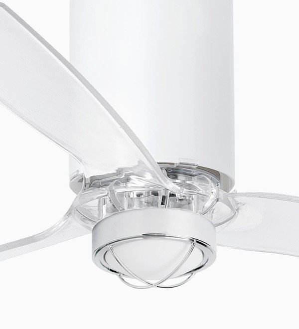 Потолочный вентилятор Mini Tube Fan LED мат. белый/прозрачный 128 см