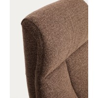 Поворотное кресло Toriel из микробукле шоколадного цвета с пуфом