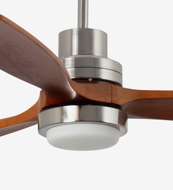 Потолочный вентилятор LANTAU XL Ш1680 DC матовый никель/орех 3P LED 15W TUYA