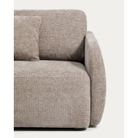 Трехместный диван-кровать Laira из бежевой синели, 218 см