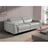 Диван 3-х местный с реклайнером 5319-3P-M5653 /6108 серый кожаный