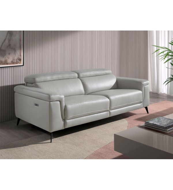 Диван 3-х местный с реклайнером 5319-3P-M5653 /6108 серый кожаный