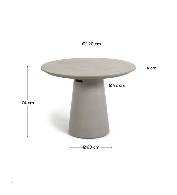 Цементный стол Itai, 120 см