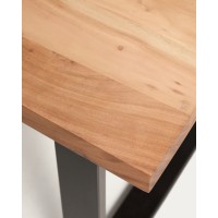 Приставной столик Uxue из акации с ножками из черной стали, 65 x 65 см