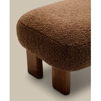 Пуф Cabana Taupe Boucle с ножками в отделке орех 65x55,4