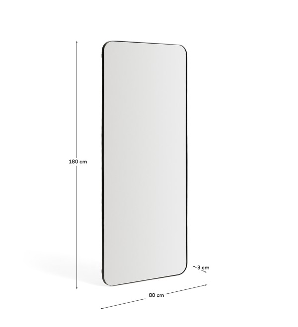 Черное металлическое зеркало Marco 80 x 180 см