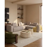 Бежевый угловой диван Blok из синели, 4 места, 290 x 290 см