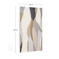 Абстрактный холст Marvilo серо-горчичного цвета 120 x 200 см