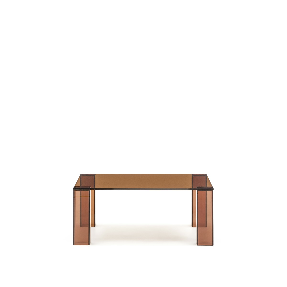 Журнальный столик Adularia из стекла коричневого цвета 85 x 85