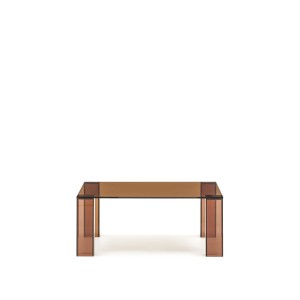 Журнальный столик Adularia из стекла коричневого цвета 85 x 85