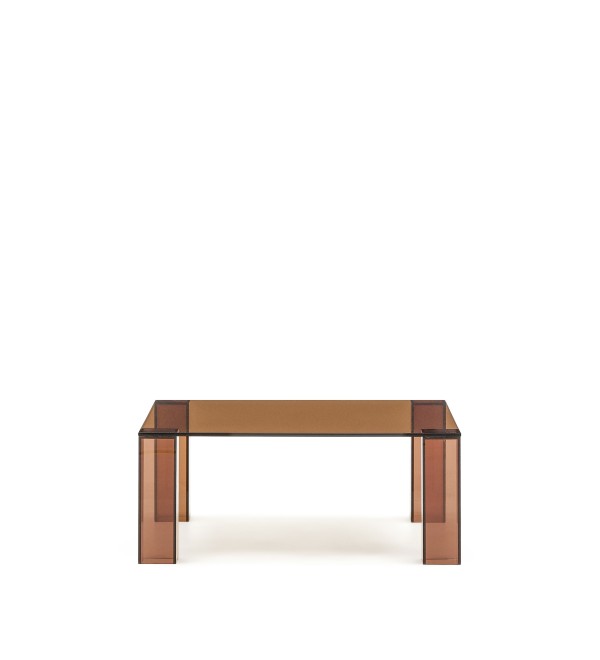 Журнальный столик Adularia из стекла коричневого цвета 85 x 85