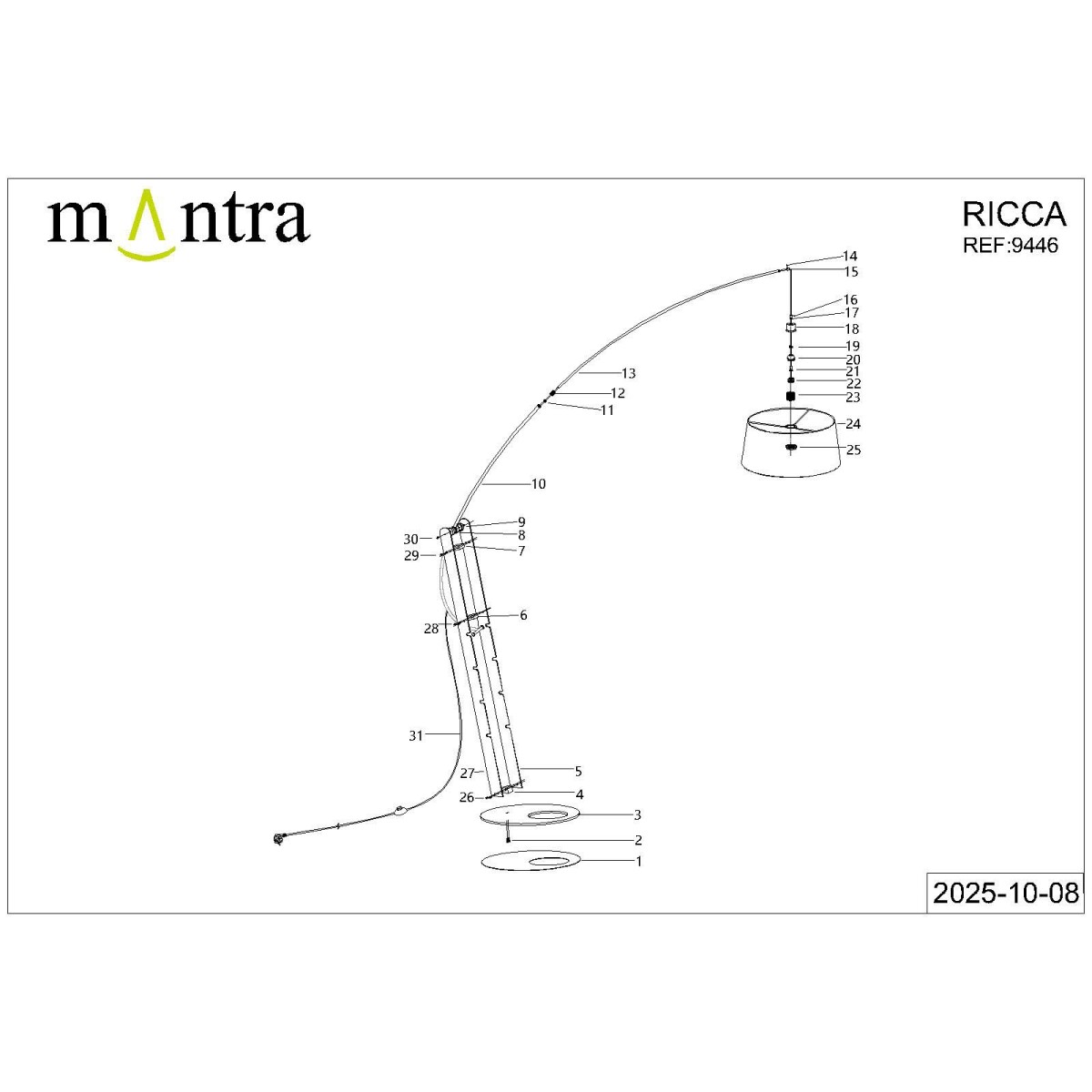 9446+9447 Торшер MANTRA RUTI RICCA