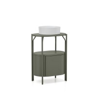 Тумба для ванной Arely из стали и зеленого лака 60 x 40 см