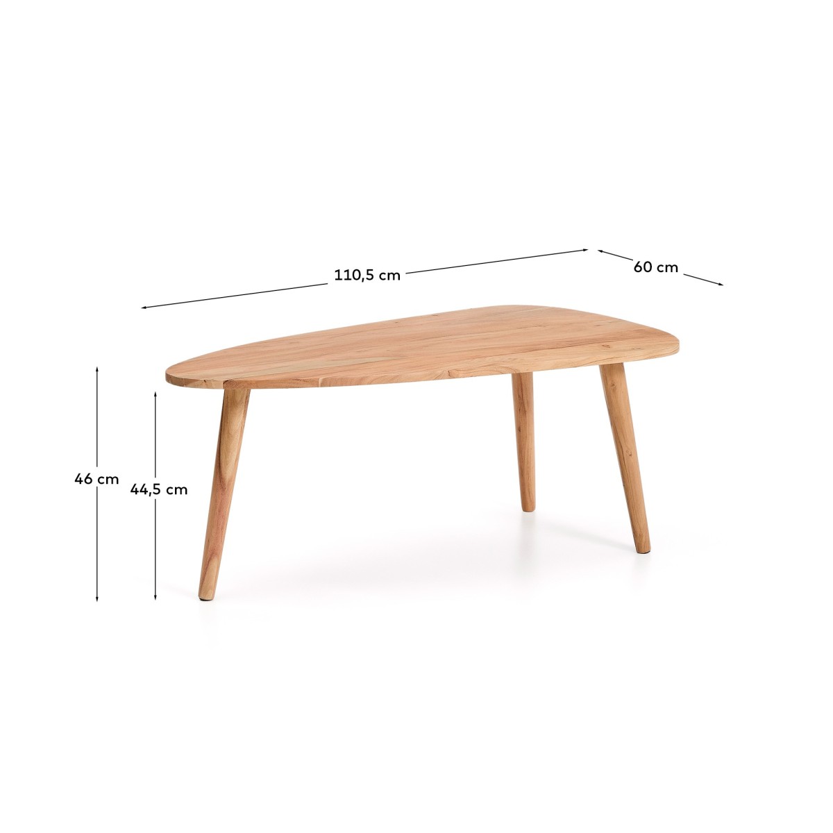 Журнальный столик Duvani из массива акации с выбеленной отделкой Ø110 x 60