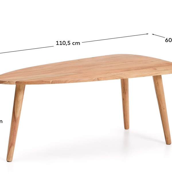 Журнальный столик Duvani из массива акации с выбеленной отделкой Ø110 x 60