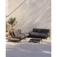 Журнальный столик Sorells из серого алюминия 57 x 91 см