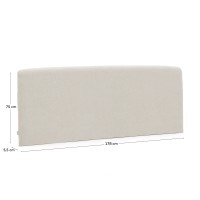 Изголовье Valma из жемчужного шенилла со съемным чехлом для кровати 160 x 200 см