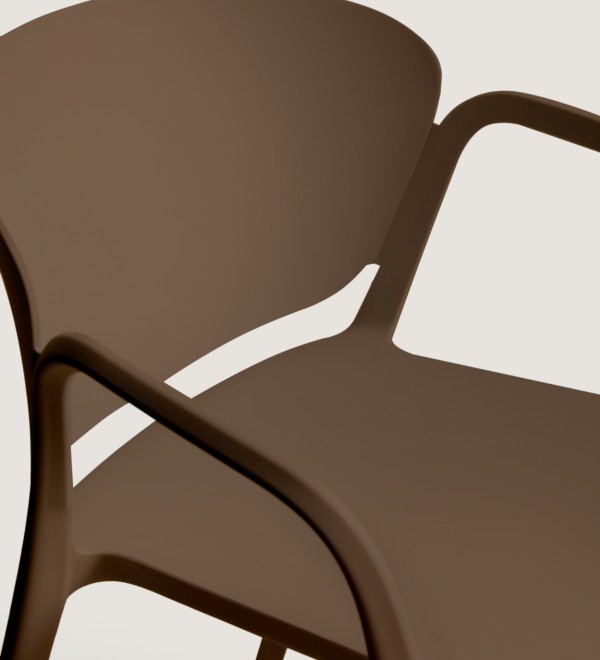 Уличный стул Ania темно-коричневый пластиковый