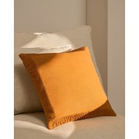 Чехол для подушки Luadia из оранжевого хлопка с плиссировкой, 50 x 50 см