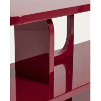 Стеллаж Aduma из МДФ с глянцевой бордовой лакированной отделкой, 160 x 65 см