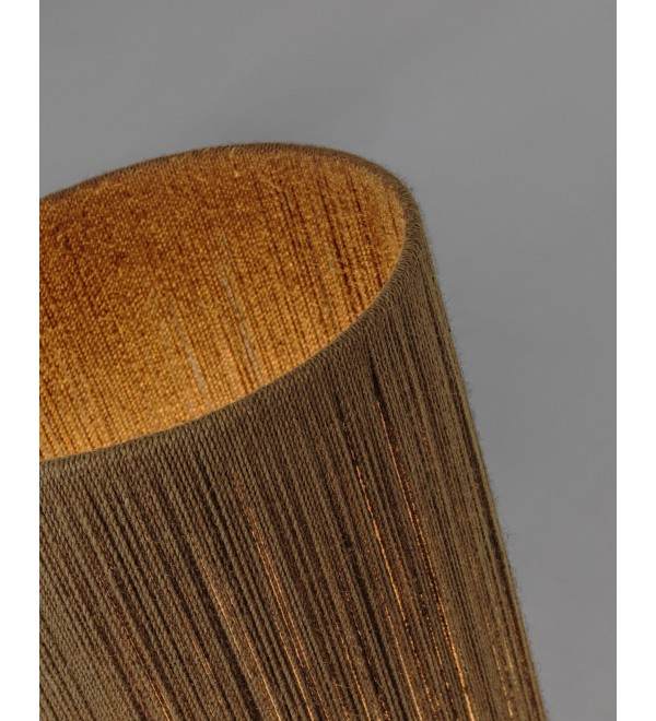 Торшер Kor из джута и акации в темной отделке