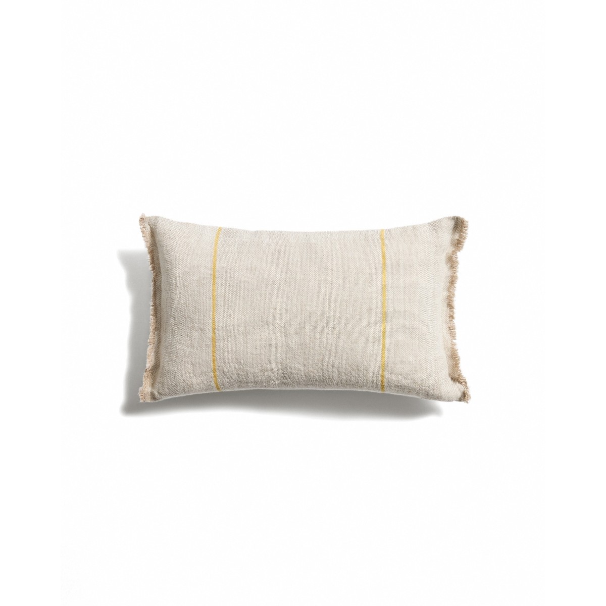 Чехол для подушки Lidore из бежевого льна с желтыми полосами, 30 x 50 см
