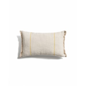 Чехол для подушки Lidore из бежевого льна с желтыми полосами, 30 x 50 см