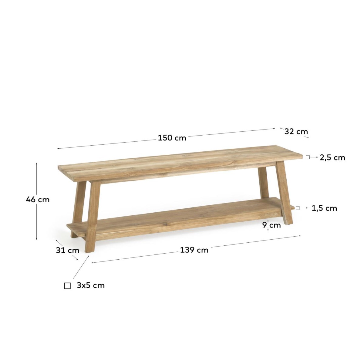 Скамья Safara из переработанного тика 150 см