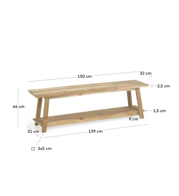 Скамья Safara из переработанного тика 150 см