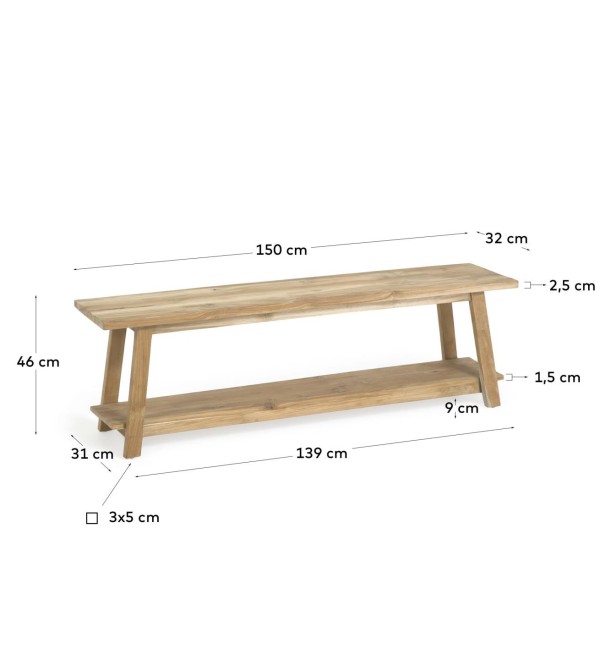 Скамья Safara из переработанного тика 150 см