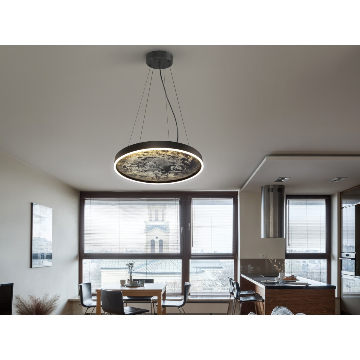 Подвесной светильник Stone CCT- черный LED 60D